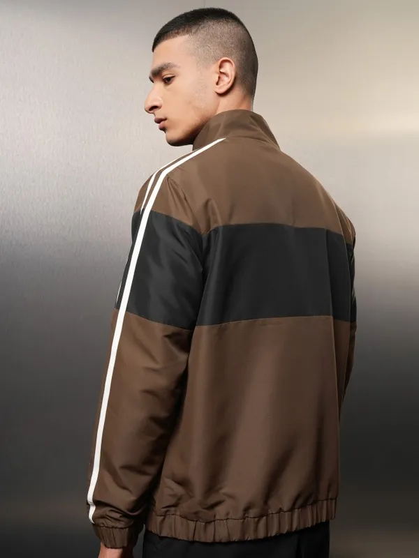 Highlander Men Black Colourblocked Bomber Jacket