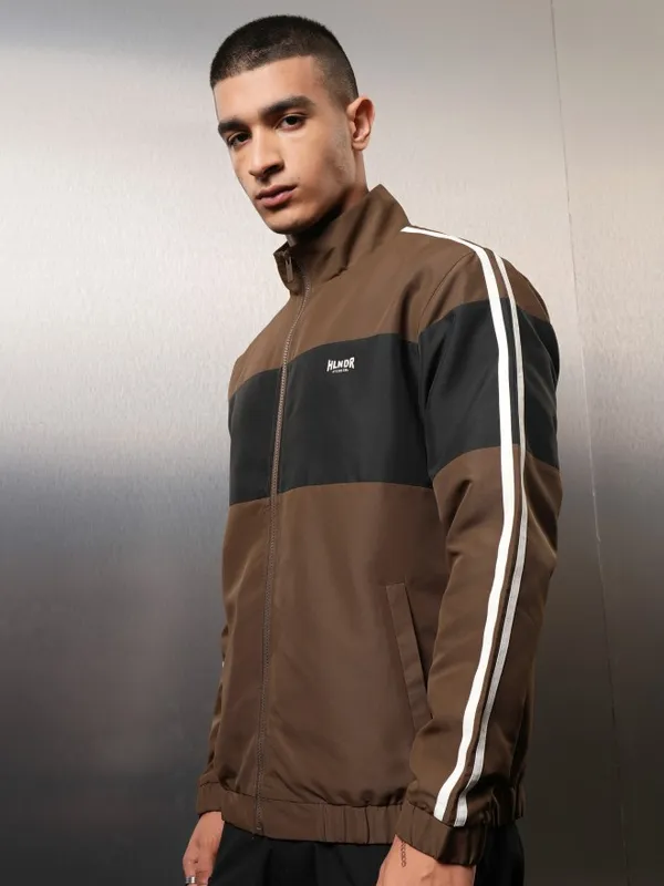 Highlander Men Black Colourblocked Bomber Jacket
