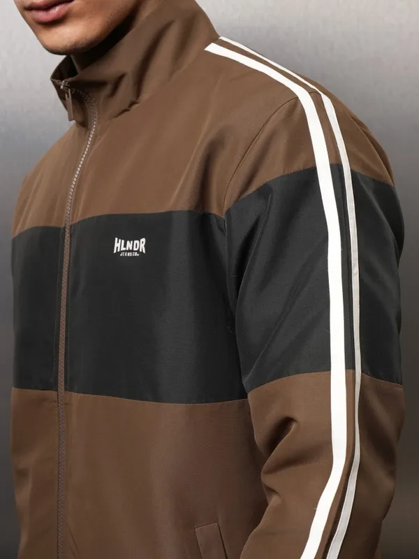 Highlander Men Black Colourblocked Bomber Jacket