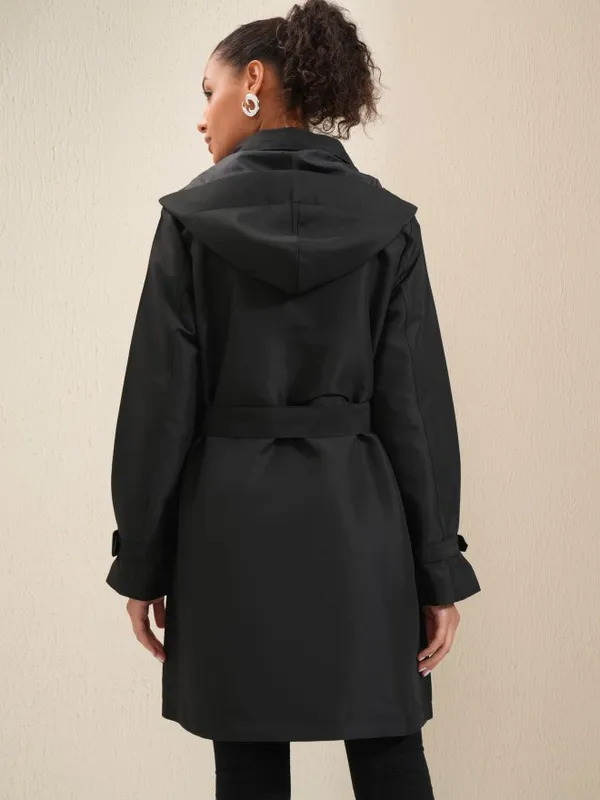 Tokyo Talkies Women Black Parka Jacket