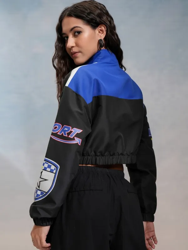 Tokyo Talkies Women Black Bomber Jacket