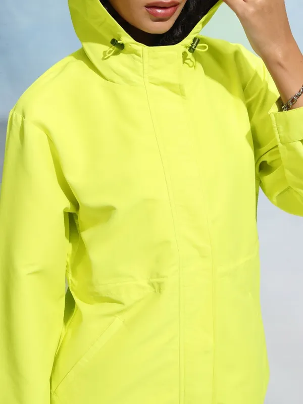 Tokyo Talkies Women Green Open Front Jacket