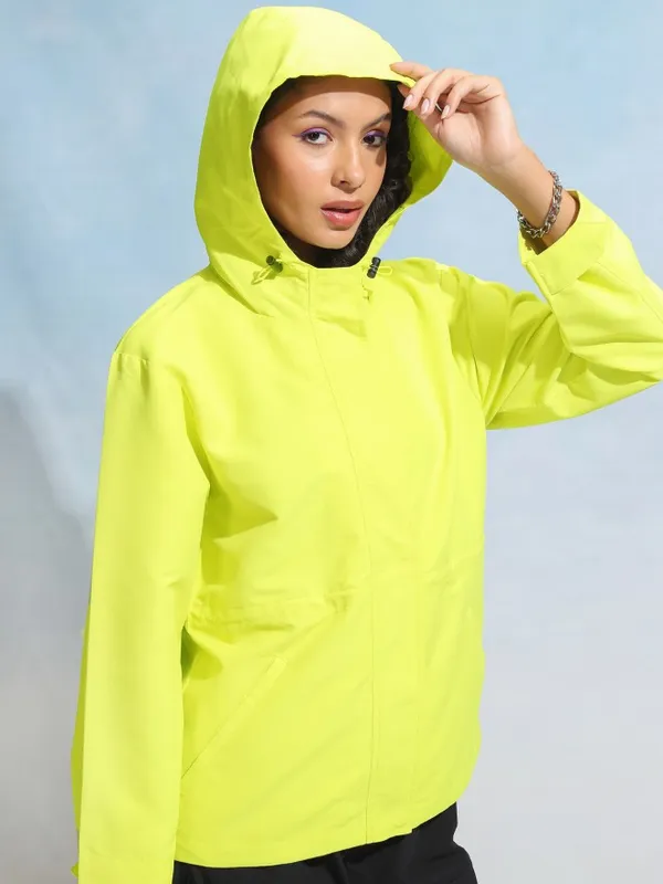 Tokyo Talkies Women Green Open Front Jacket