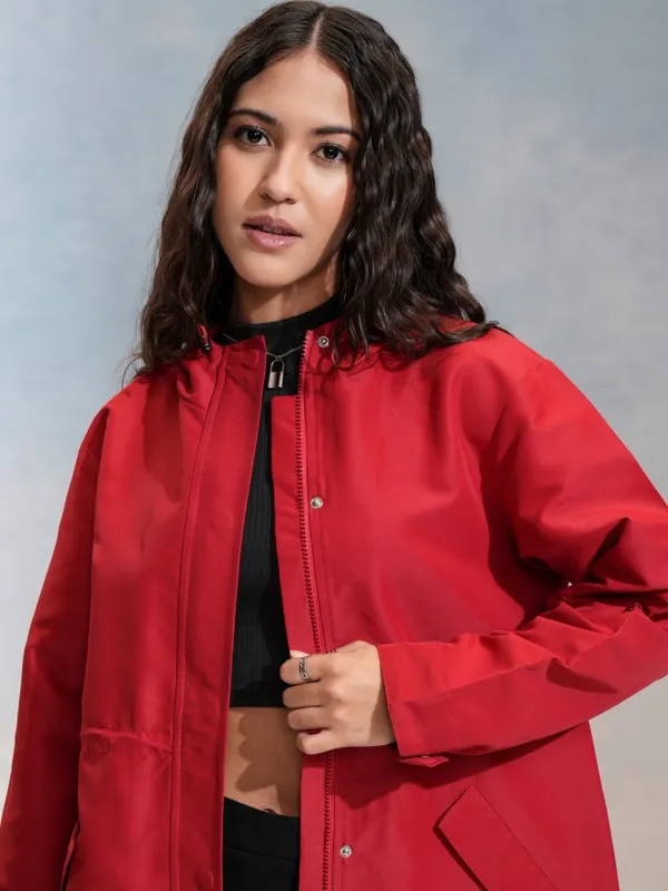 Tokyo Talkies Women Red Parka Jacket