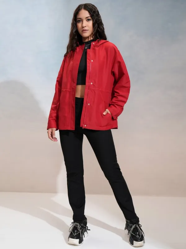 Tokyo Talkies Women Red Parka Jacket