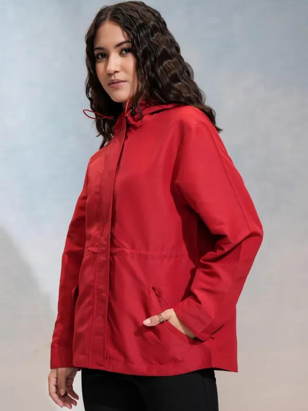 Tokyo Talkies Women Red Parka Jacket