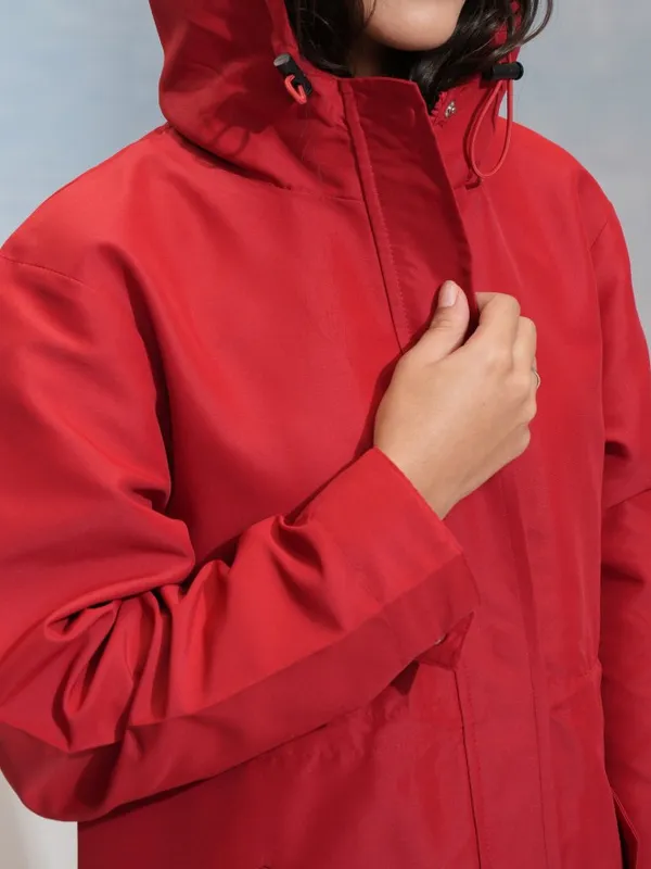 Tokyo Talkies Women Red Parka Jacket