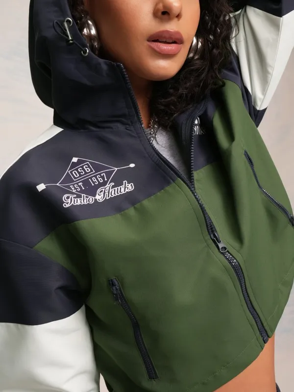 Tokyo Talkies Women Navy Blue Bomber Jacket