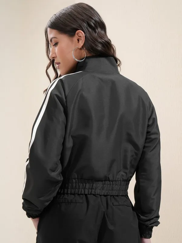 Tokyo Talkies Women Black Bomber Jacket