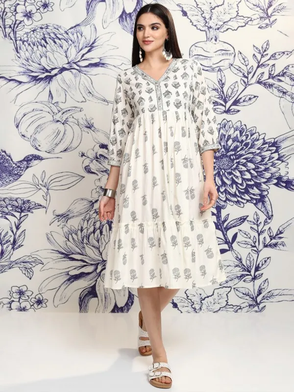 Printed A-Line Dress