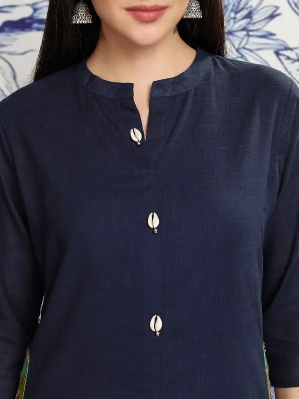 Vishudh Women Navy Blue Tunic With Trouser