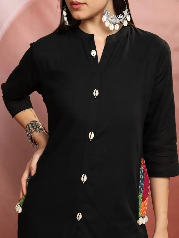 Vishudh Women Black Tunic With Trouser