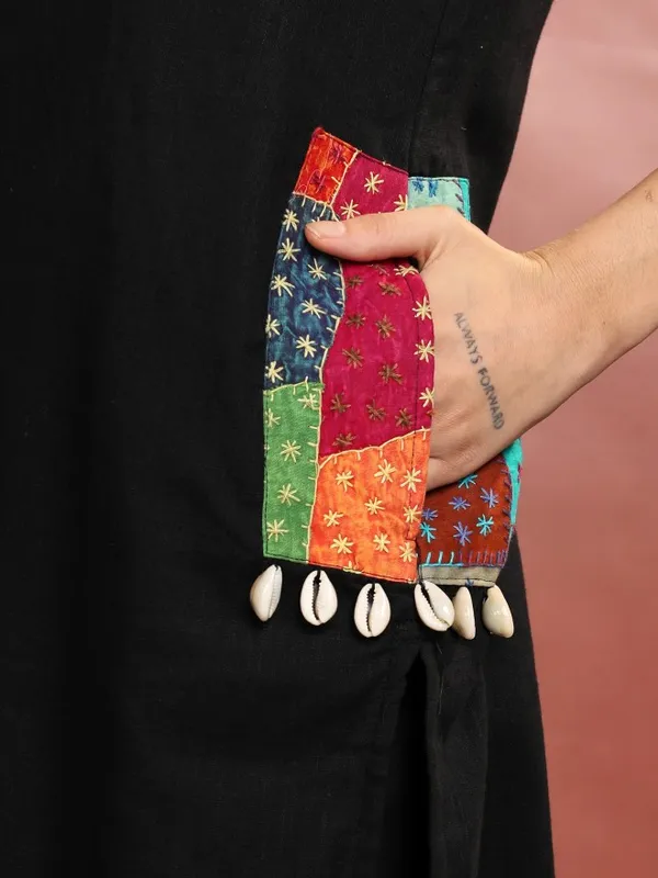 Vishudh Women Black Tunic With Trouser