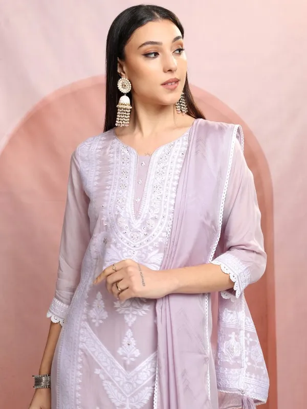 Women Kurta With Trousers & Dupatta