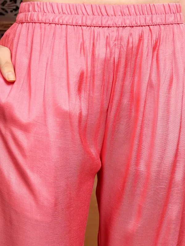 Vishudh Women Multi Embroidered Kurta With Trouser And Dupatta