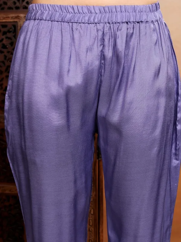 Vishudh Women Purple Women Kurta With Trousers And Dupatta