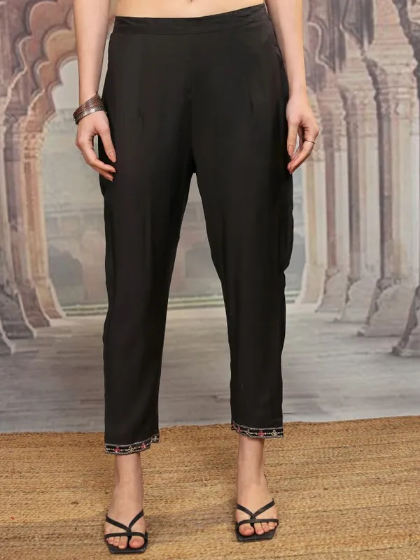 Vishudh Women Black Women Kurta With Trousers And Dupatta