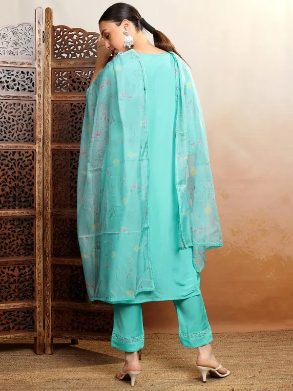 Vishudh Women Blue Women Kurta With Trousers And Dupatta