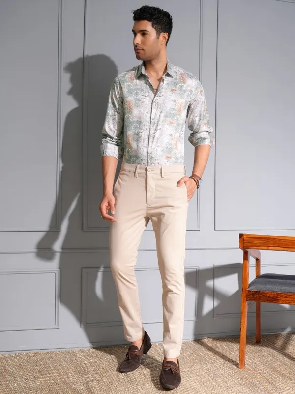 Locomotive Men Premium Multi Color Satin Printed Party Shirt