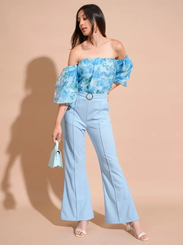 Tokyo Talkies Women Blue Printed Jumpsuit