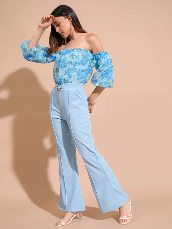 Tokyo Talkies Women Blue Printed Jumpsuit