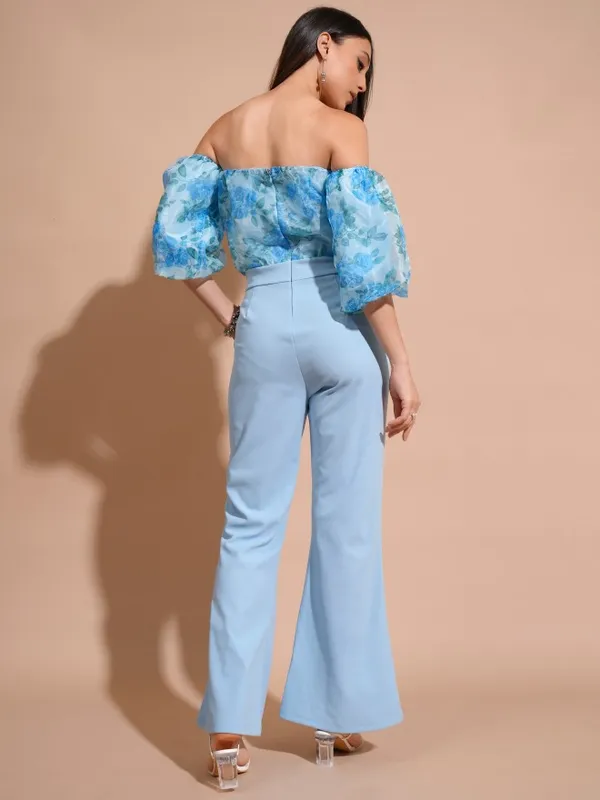 Tokyo Talkies Women Blue Printed Jumpsuit