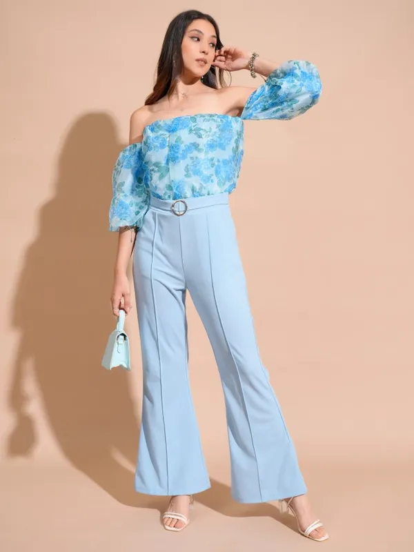 Tokyo Talkies Women Blue Printed Jumpsuit