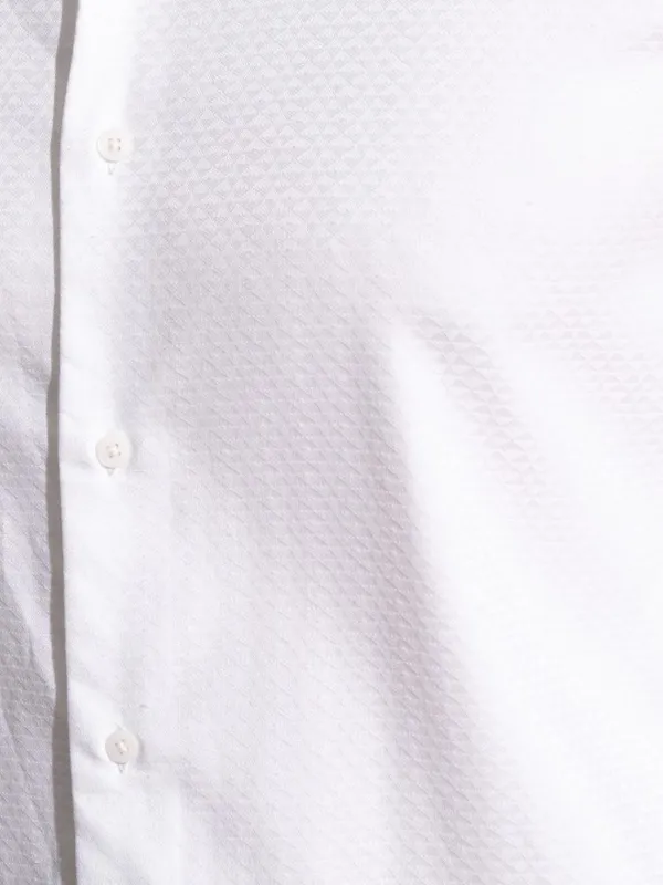 Locomotive Men Premium White Dobby Textured Occasion Shirt