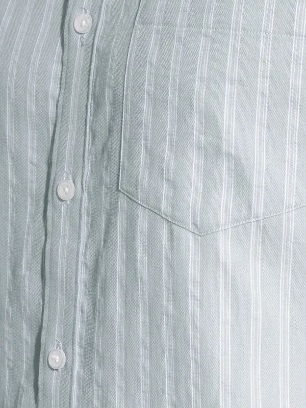 Locomotive Men Premium Grey Dobby Textured Striped Multi Occasion Shirt