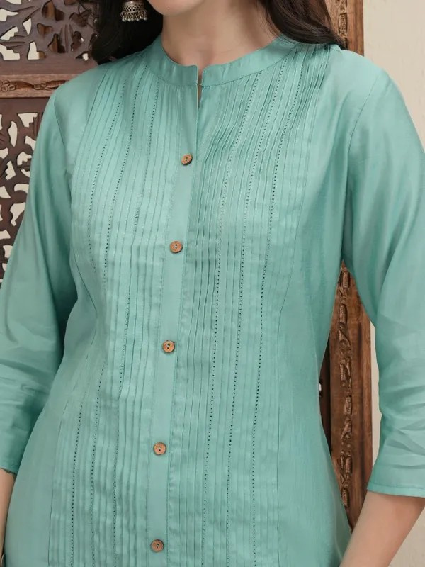 Vishudh Women Sage Striped A-Line Dress