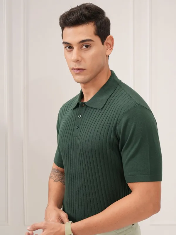 Self Design Polo Collar T-Shirt