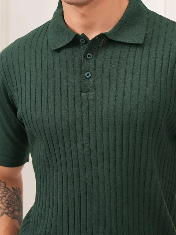 Self Design Polo Collar T-Shirt