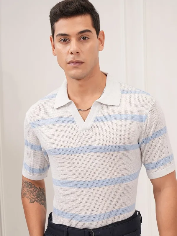 Self Design Polo Collar T-Shirt