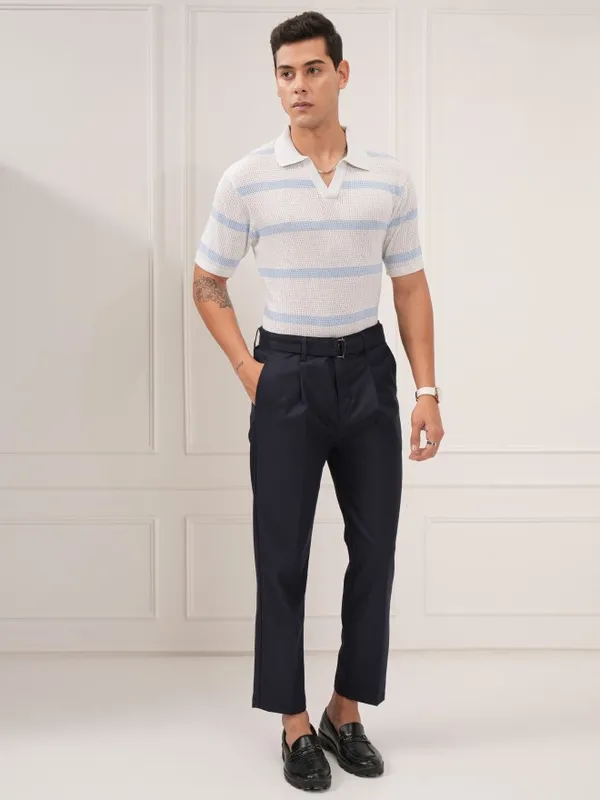 Self Design Polo Collar T-Shirt