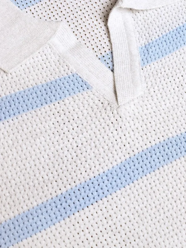 Self Design Polo Collar T-Shirt