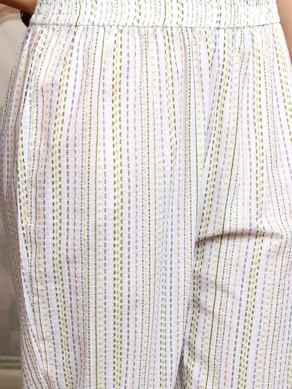 Vishudh Women Green Embroidered Kurta With Trouser And Dupatta