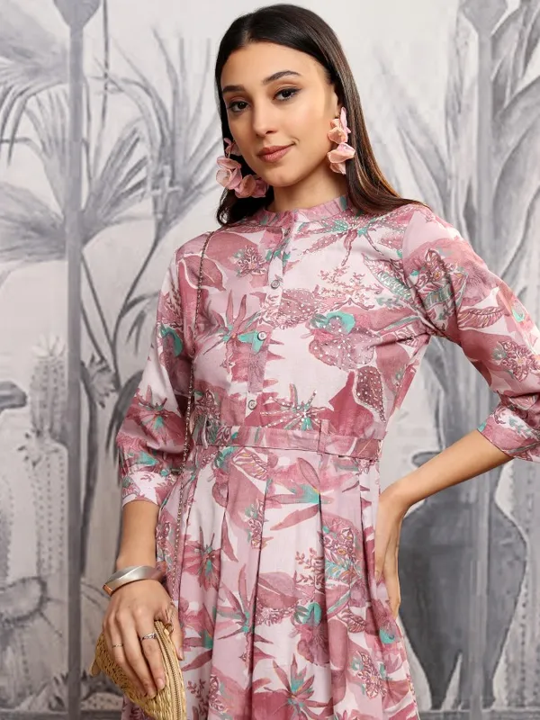 Vishudh Women Rose Printed Shirt Dress