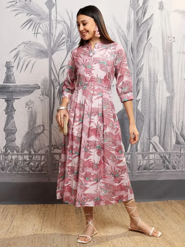 Vishudh Women Rose Printed Shirt Dress