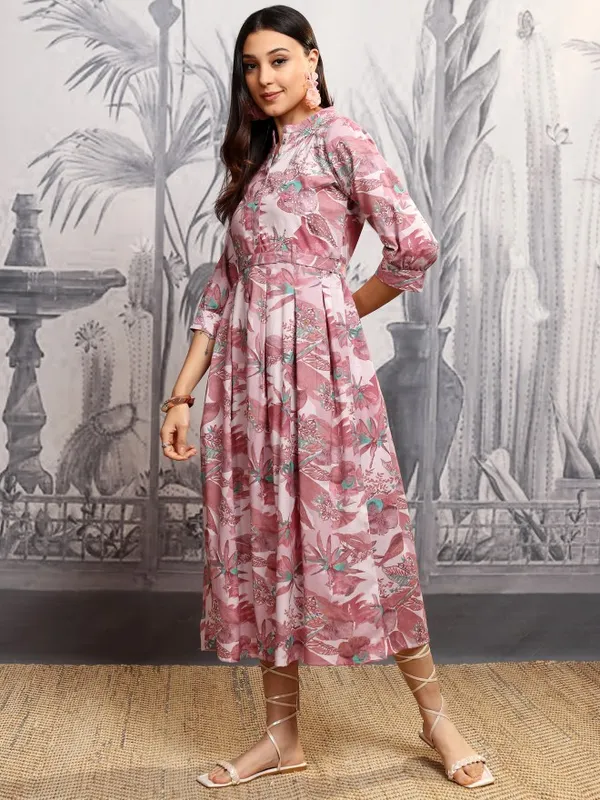 Vishudh Women Rose Printed Shirt Dress