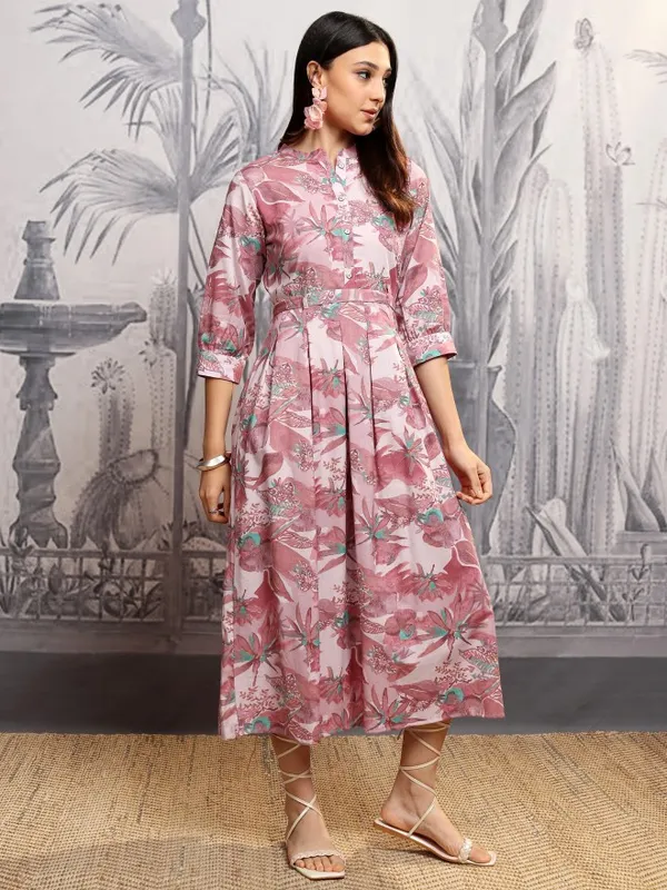 Vishudh Women Rose Printed Shirt Dress