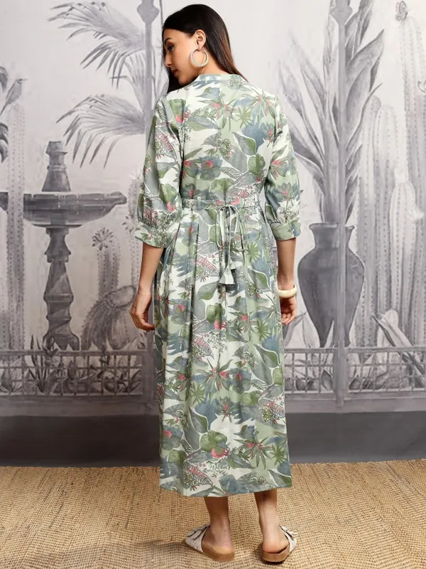 Vishudh Women Green Printed Shirt Dress