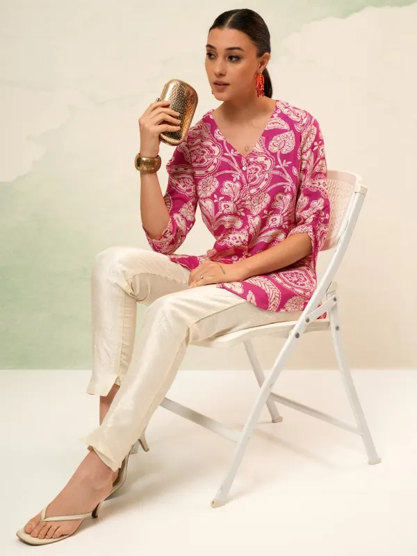 Vishudh Women Pink Printed Top