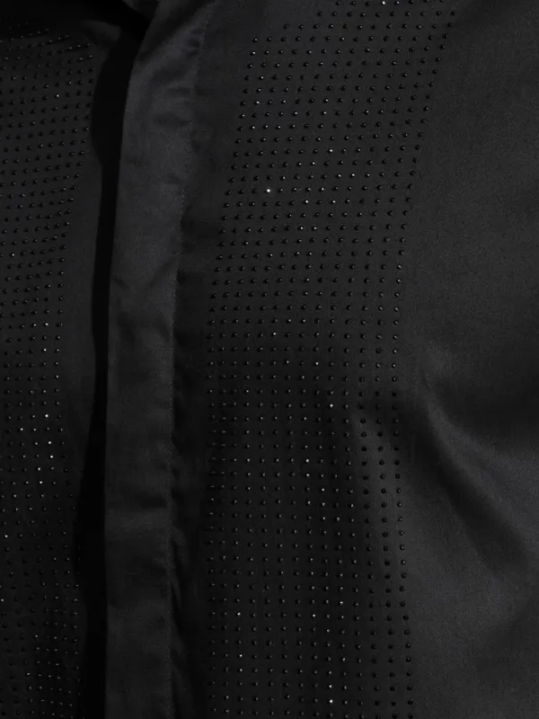 Highlander Men Black Embellished Slim Fit Casual Shirt