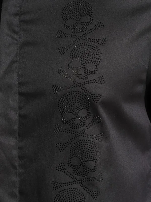Highlander Men Black Embellished Slim Fit Casual Shirt