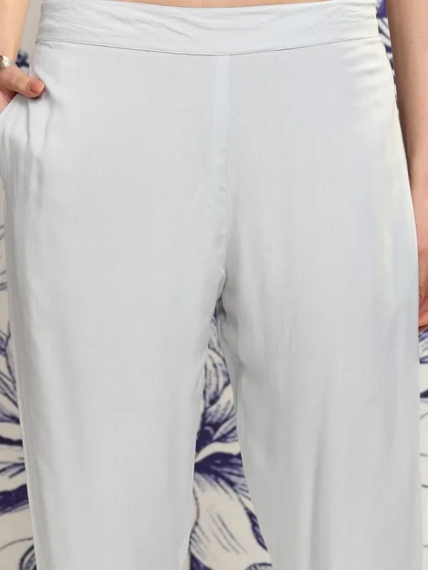 Vishudh Women White Tunic With Trousers Co-Ords