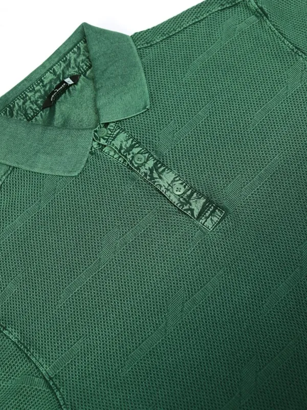 Highlander Men Green Ombre Knitted Polo Tshirt