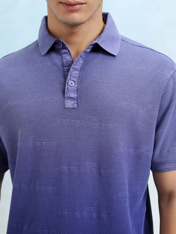 Highlander Men Purple Ombre Knitted Polo Tshirt