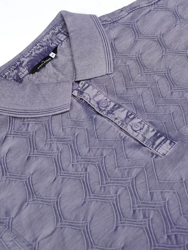 Highlander Men Lavender Ombre Knitted Polo Tshirt