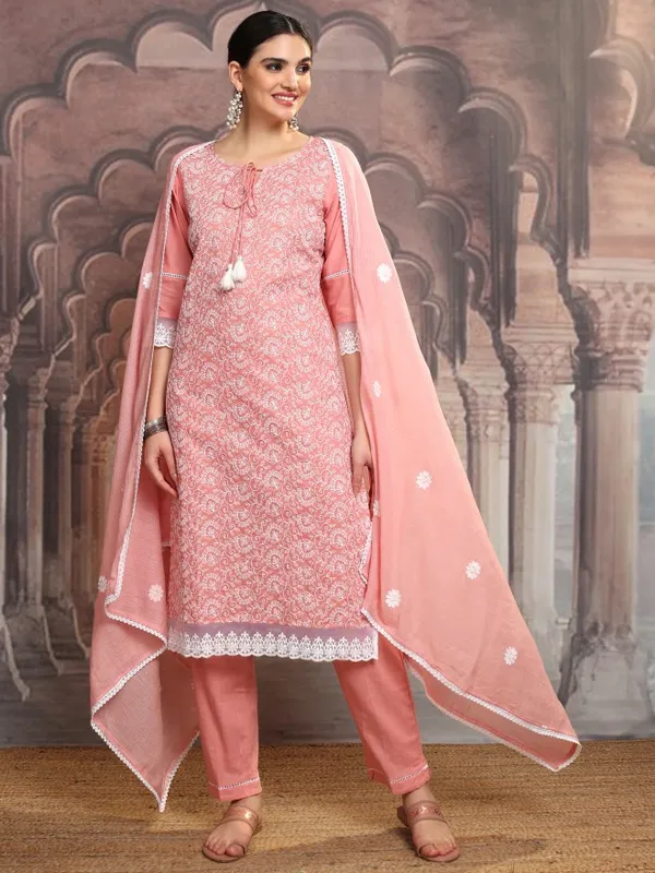 Women Kurta With Trousers & Dupatta