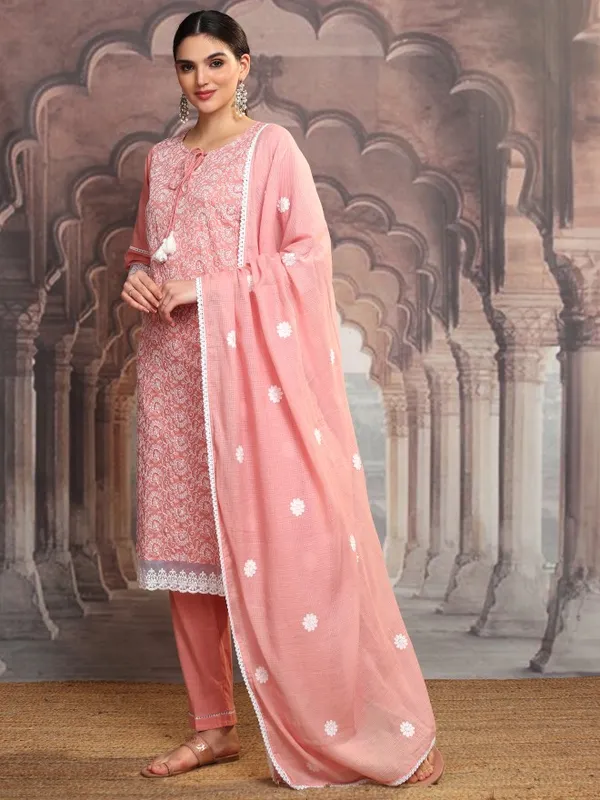 Women Kurta With Trousers & Dupatta